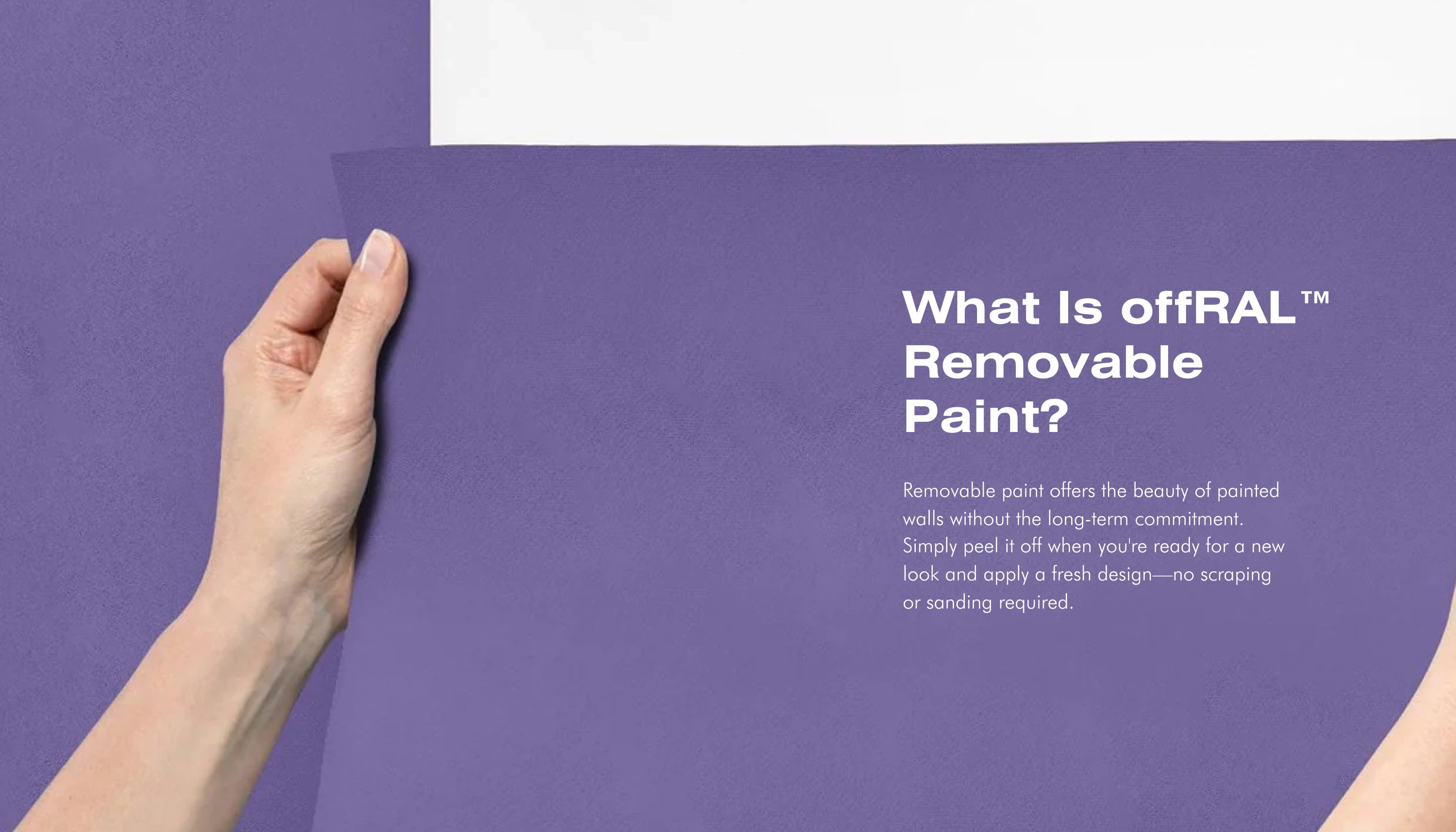Selbstklebende Farbe - RAL 4005 Blaulila - temporäre tapetenähnliche Farbe für jede glatte Oberfläche - offRAL™