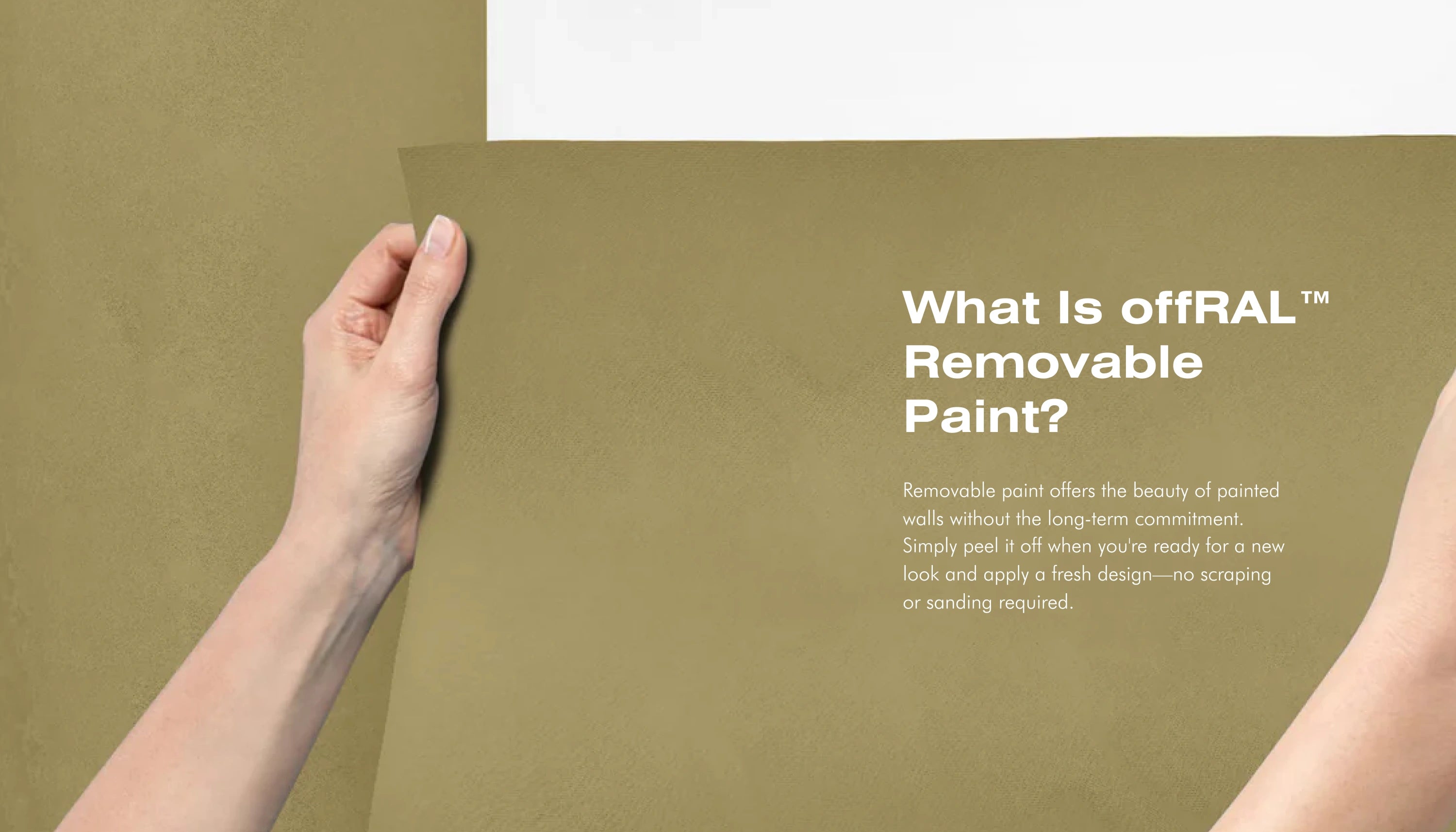 Kontaktfarbe - RAL 1020 Olivgelb - Airbnb-freundliche Farbe für jede glatte Oberfläche - offRAL™