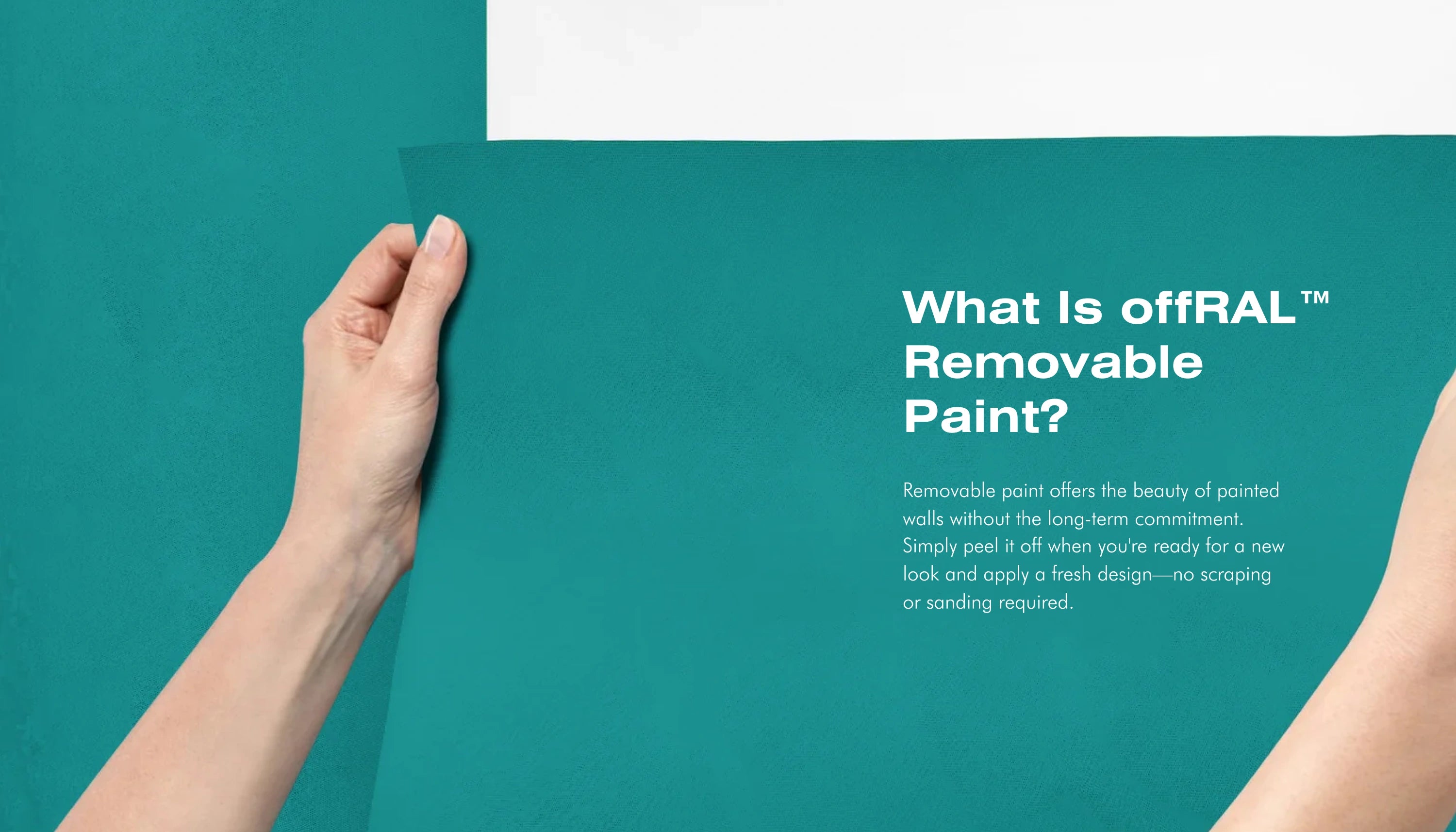 Selbstklebende Farbe - RAL 5018 Türkisblau - temporäre tapetenähnliche Farbe für jede glatte Oberfläche - offRAL™