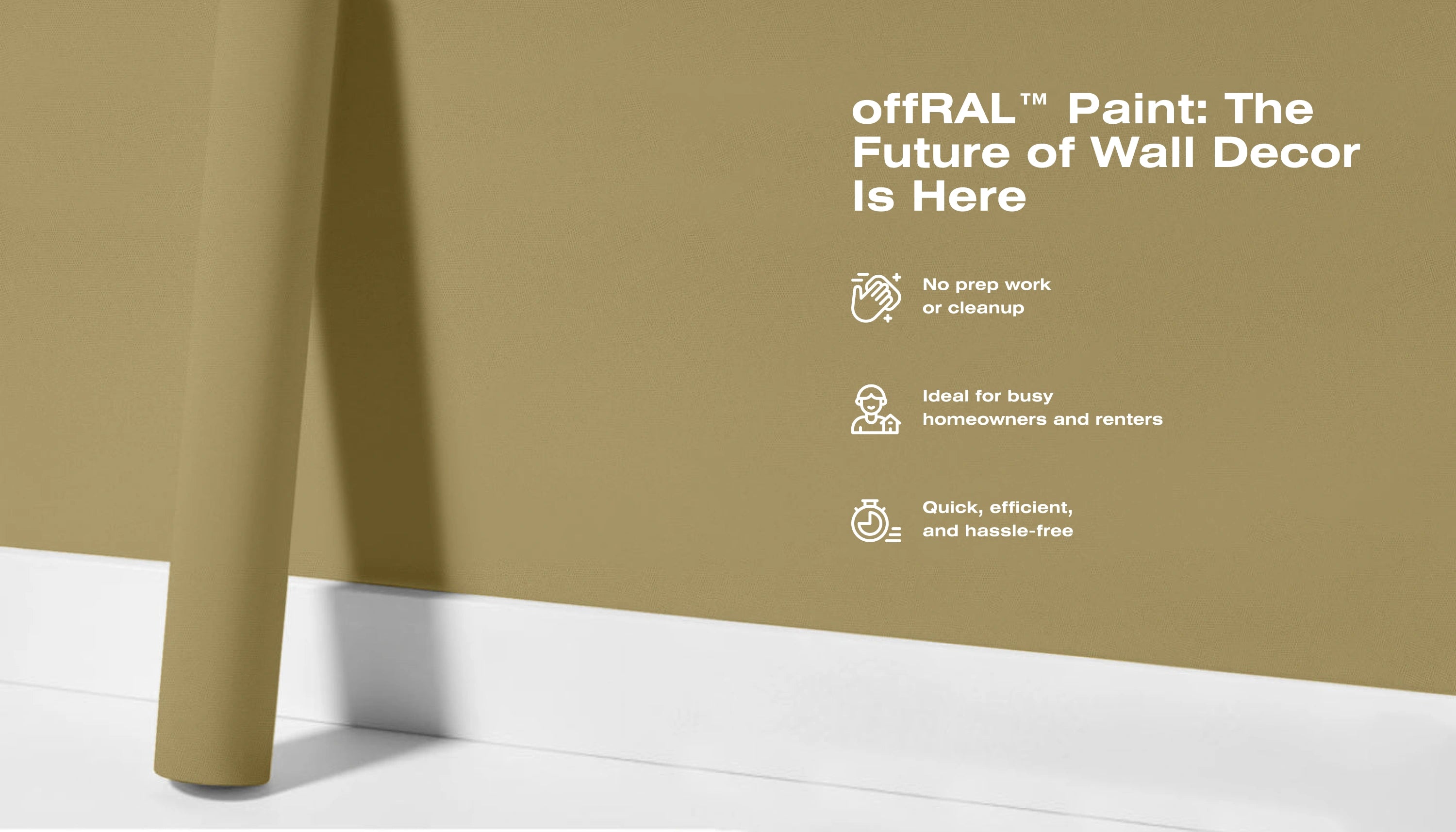 Kontaktfarbe - RAL 1020 Olivgelb - Airbnb-freundliche Farbe für jede glatte Oberfläche - offRAL™