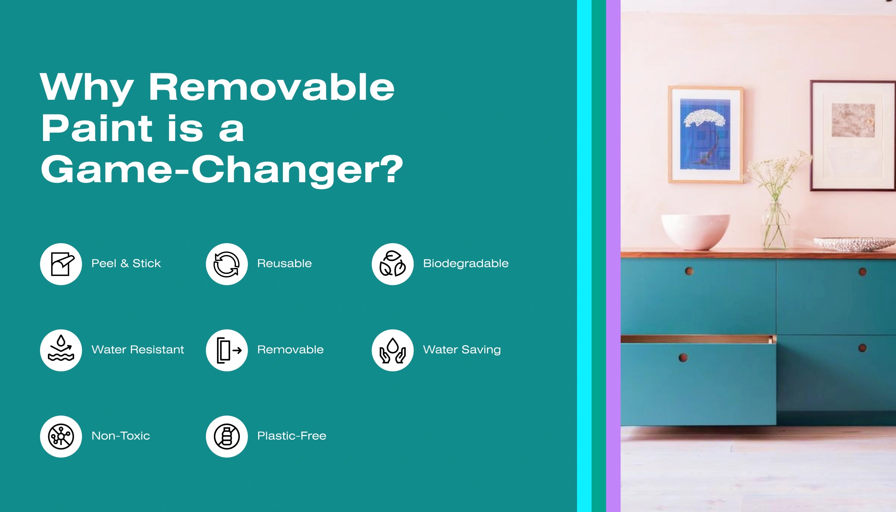 Selbstklebende Farbe - RAL 5018 Türkisblau - temporäre tapetenähnliche Farbe für jede glatte Oberfläche - offRAL™