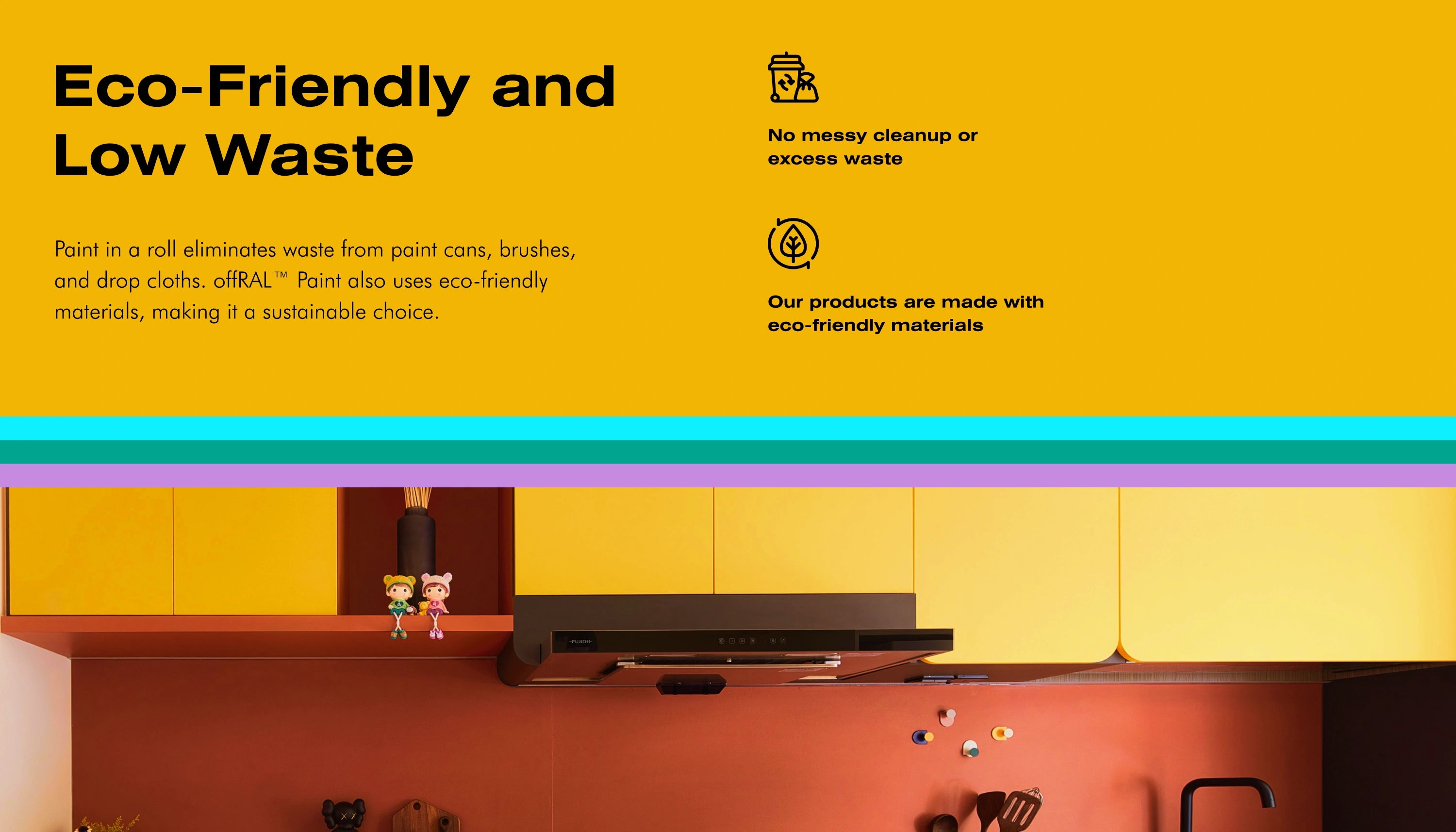 Selbstklebende Farbe - RAL 1023 Verkehrsgelb - temporäre tapetenähnliche Farbe für jede glatte Oberfläche - offRAL™