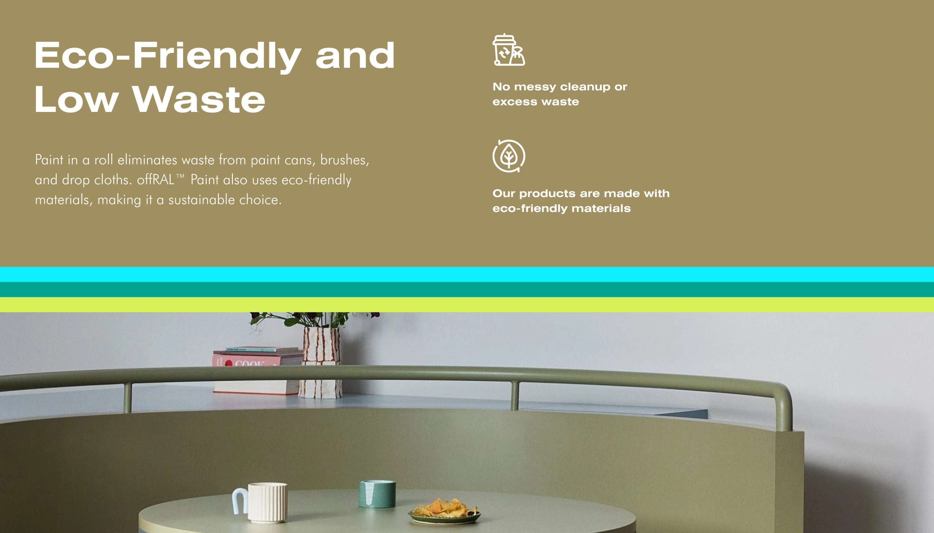 Kontaktfarbe - RAL 1020 Olivgelb - Airbnb-freundliche Farbe für jede glatte Oberfläche - offRAL™