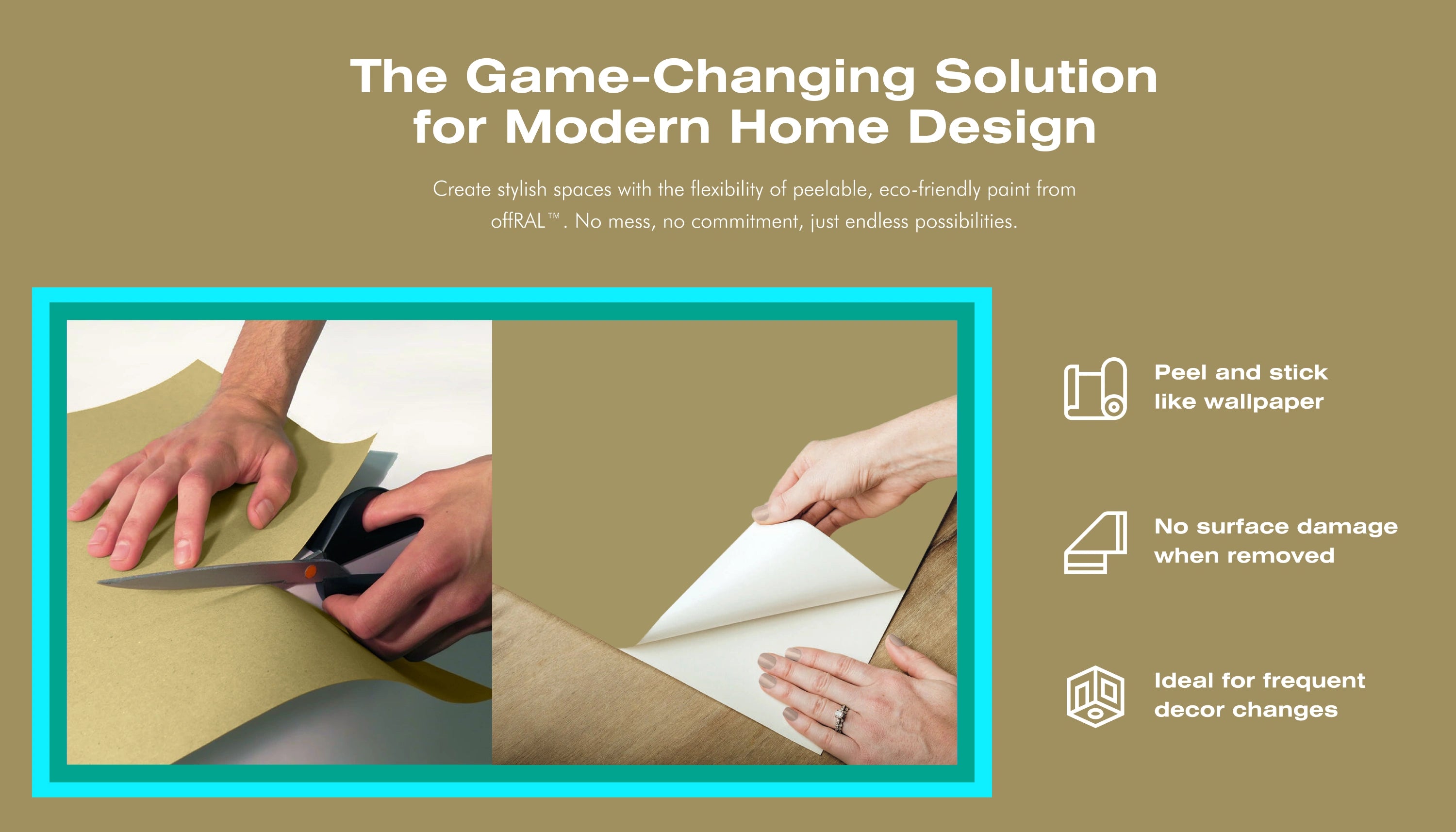 Kontaktfarbe - RAL 1020 Olivgelb - Airbnb-freundliche Farbe für jede glatte Oberfläche - offRAL™