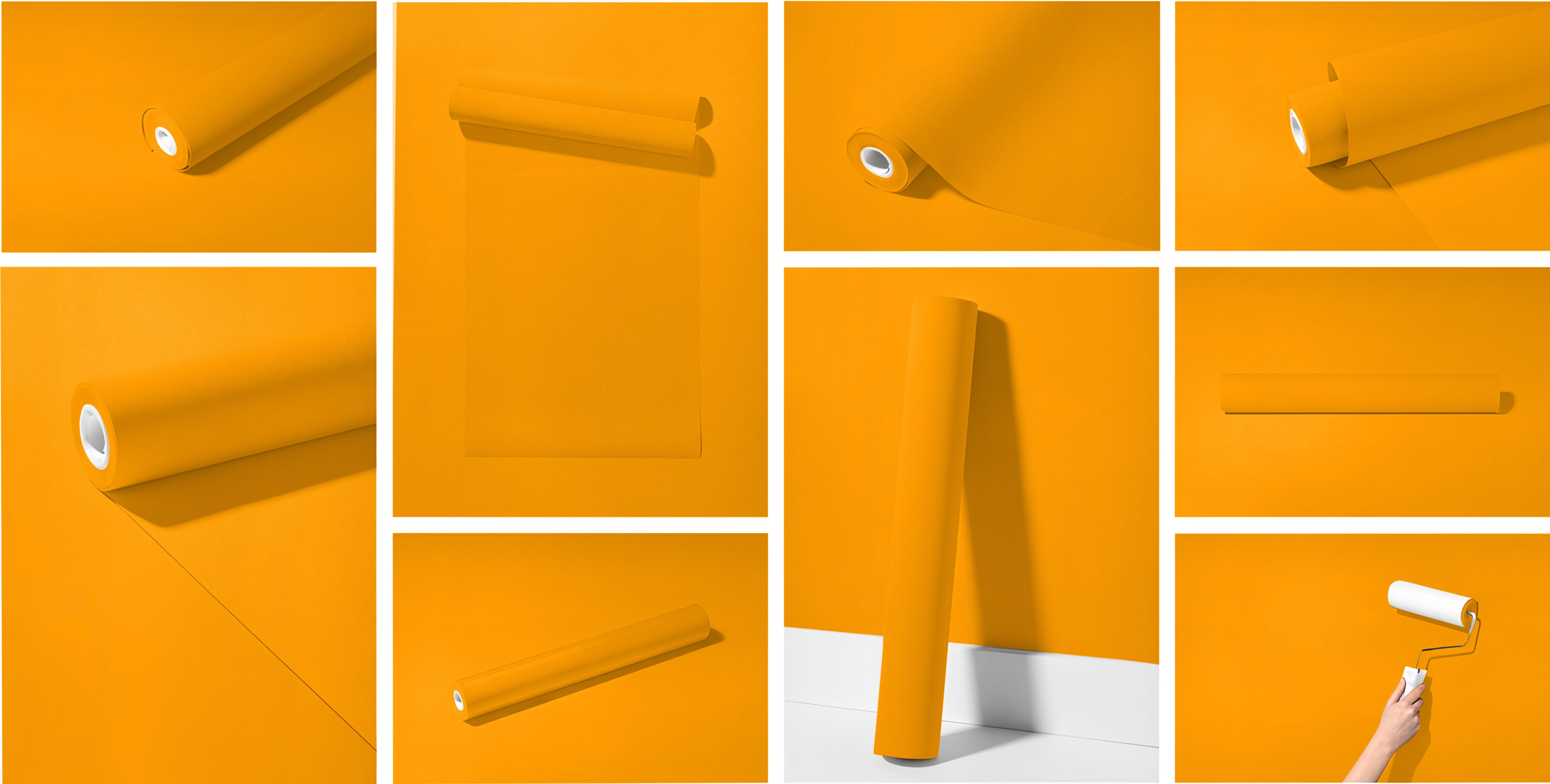 Peel & Stick Removable Re-usable Paint - Color RAL 1028 Melon Yellow - offRAL™ - RALRAW LLC, USA