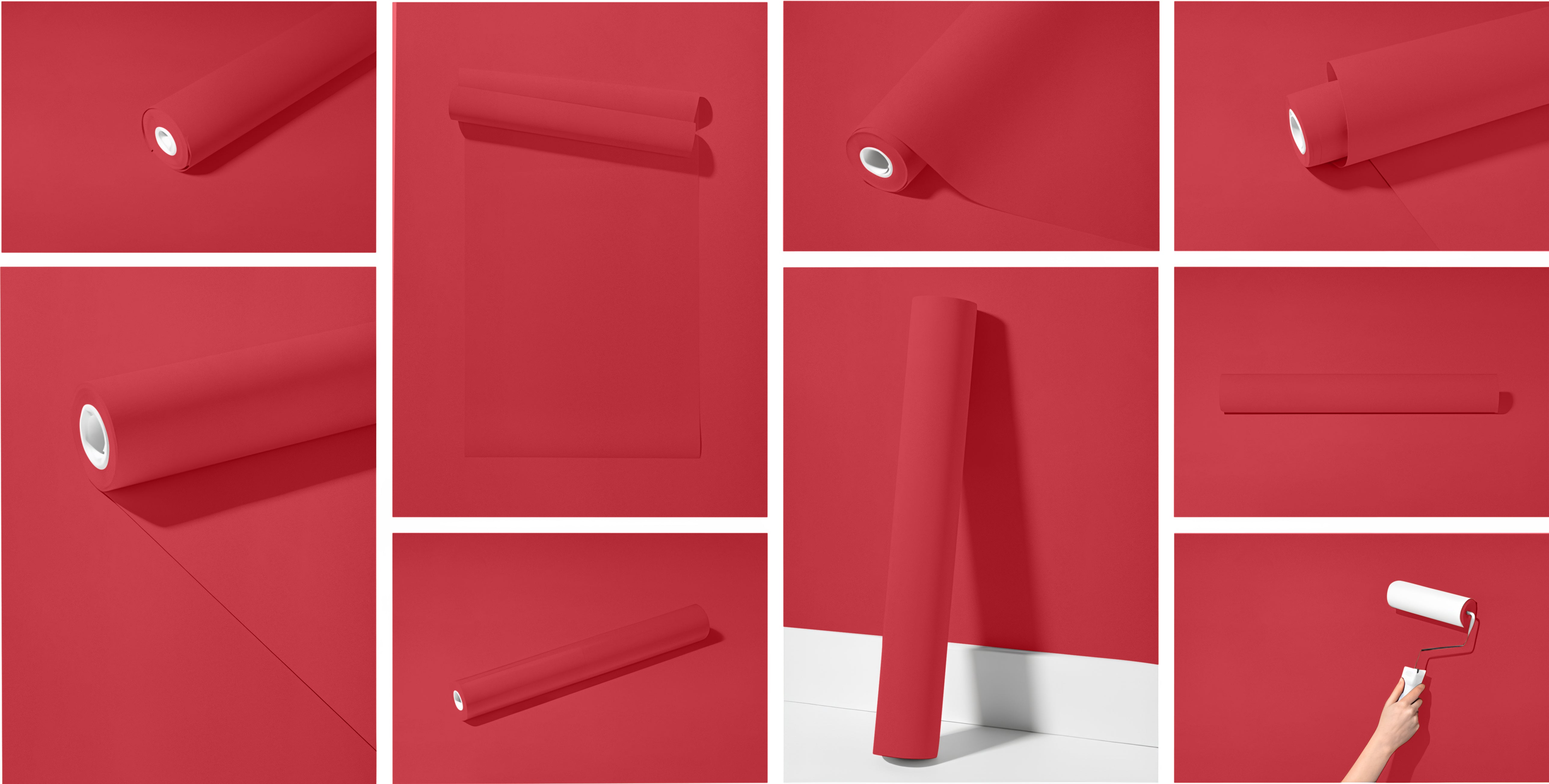 Peel & Stick Removable Re-usable Paint - Color RAL 3018 Strawberry Red - offRAL™ - RALRAW LLC, USA