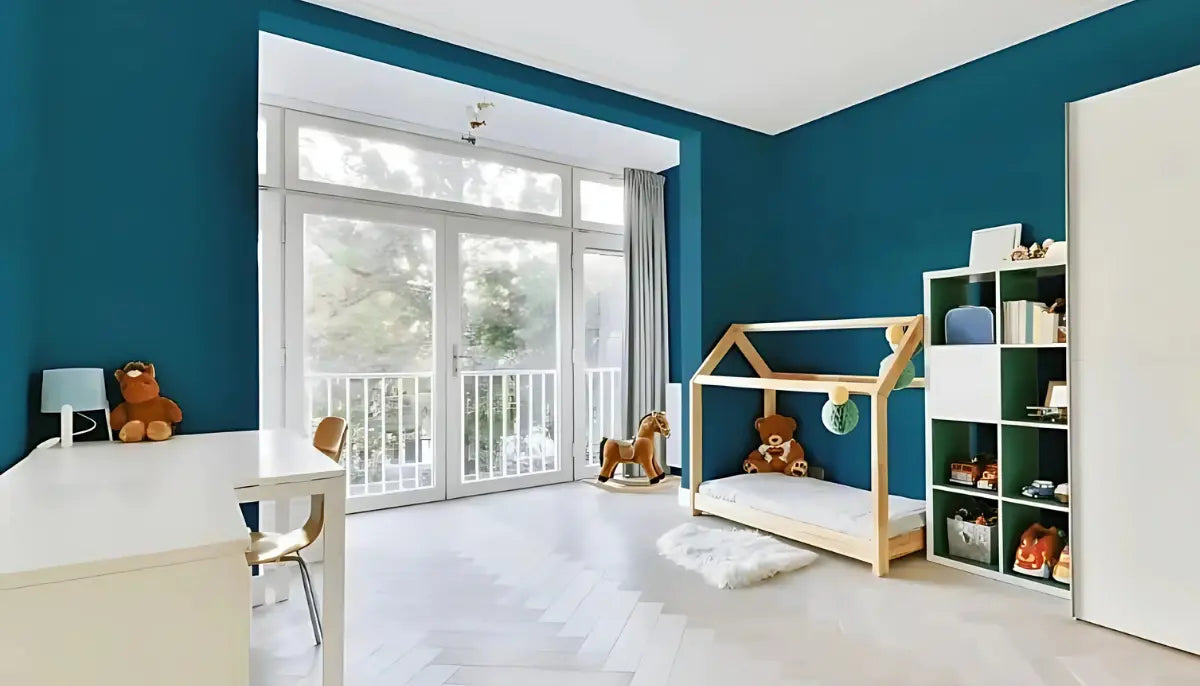 Kontaktfarbe - RAL 5009 Azurblau - Airbnb-freundliche Farbe für jede glatte Oberfläche - offRAL™