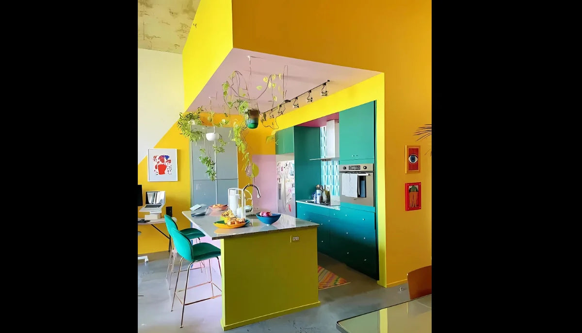 Temporäre Farbe - RAL 1032 Ginstergelb - für Schränke, Arbeitsplatten, Wände, alle glatten Oberflächen - offRAL™