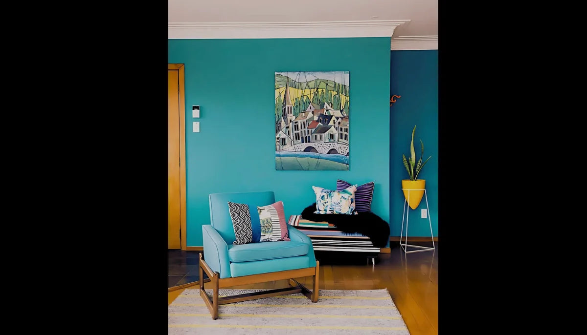 Selbstklebende Farbe - RAL 5018 Türkisblau - temporäre tapetenähnliche Farbe für jede glatte Oberfläche - offRAL™