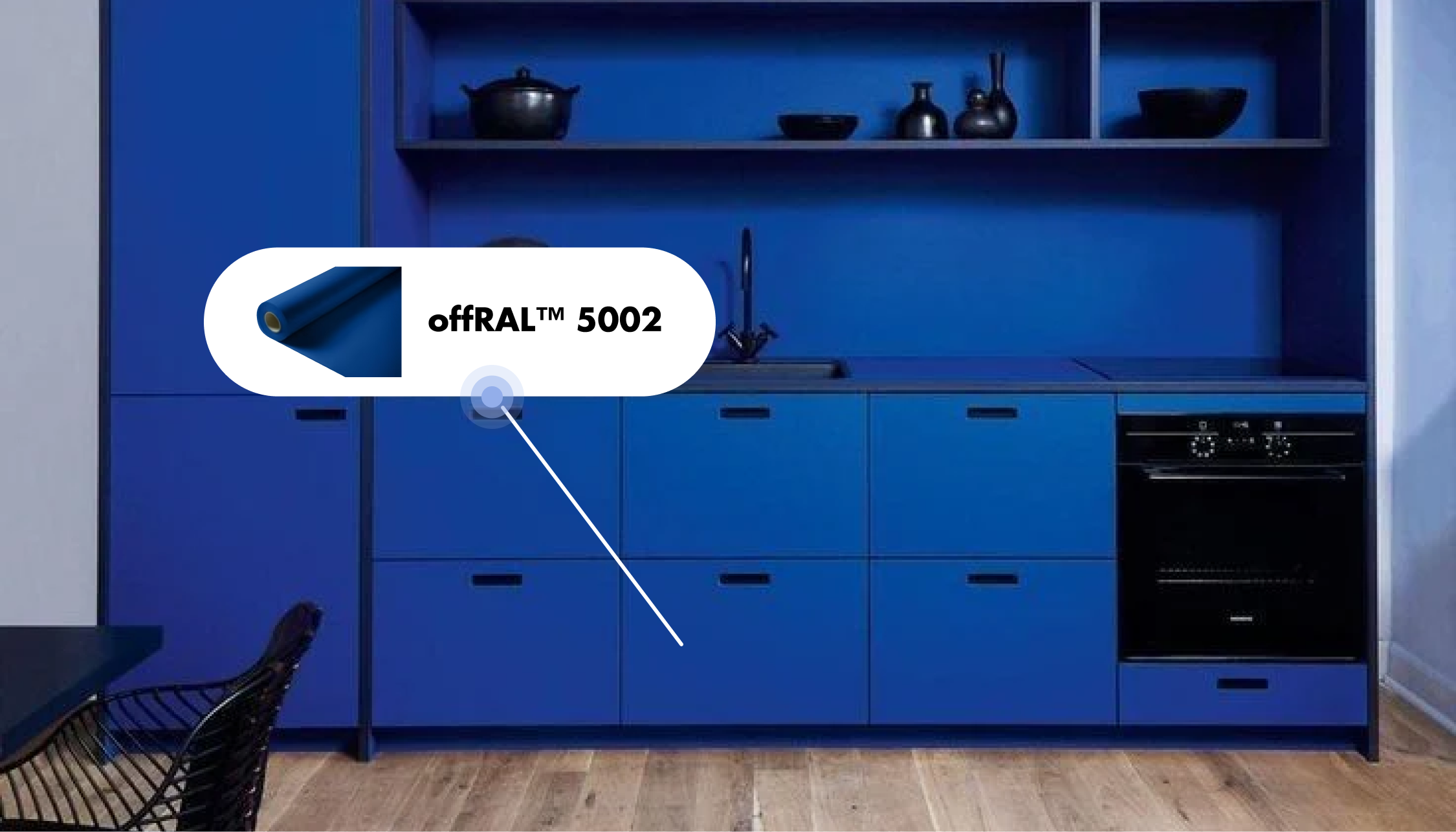 Temporary Wallpaper Solid Color - RAL 5002 Ultramarine Blue - Removable Paint - offRAL™