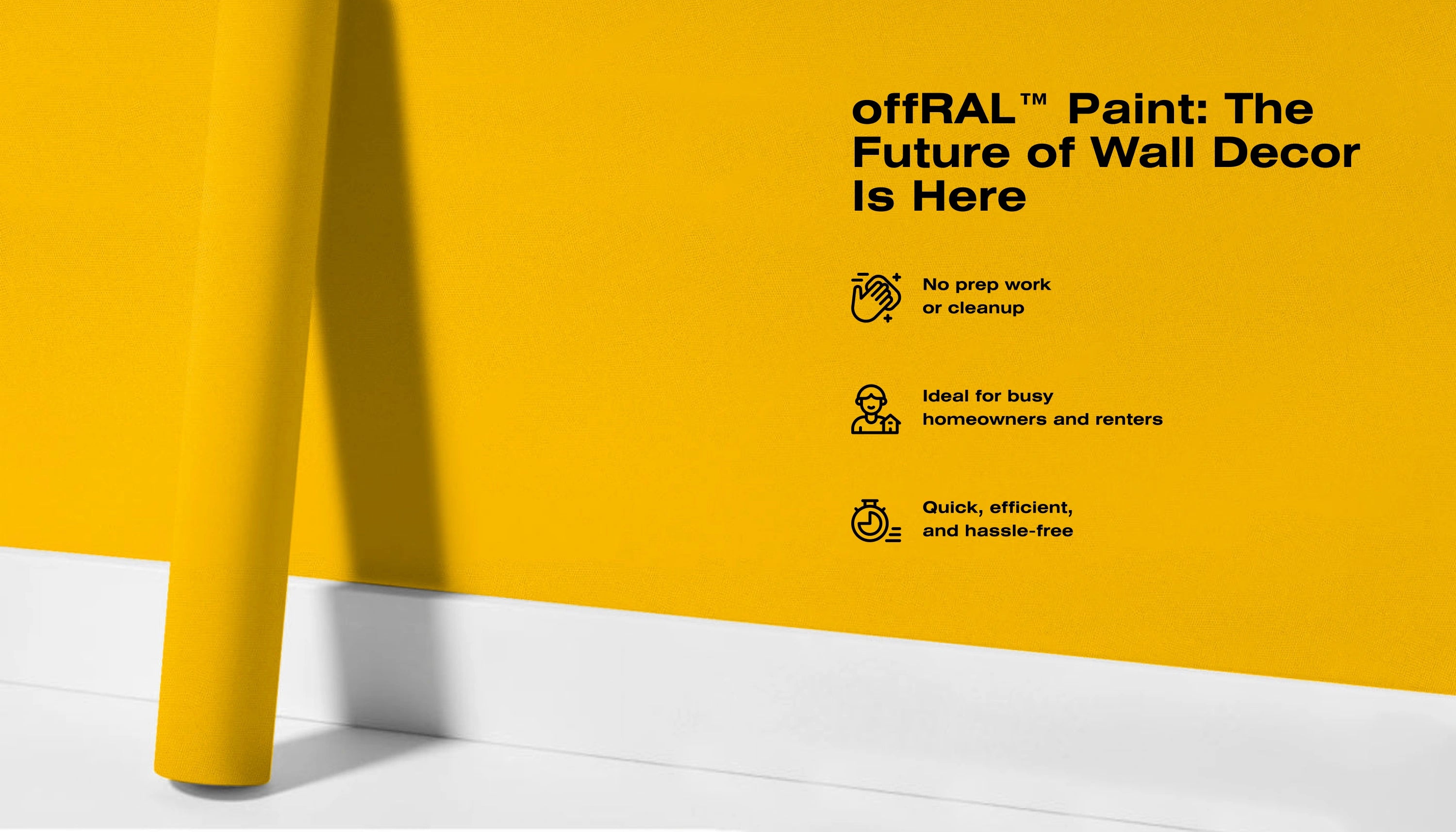 Self Adhesive Wallpaper - RAL 1023 Traffic Yellow - for Kitchen Cabinets & Walls - offRAL™ Paint