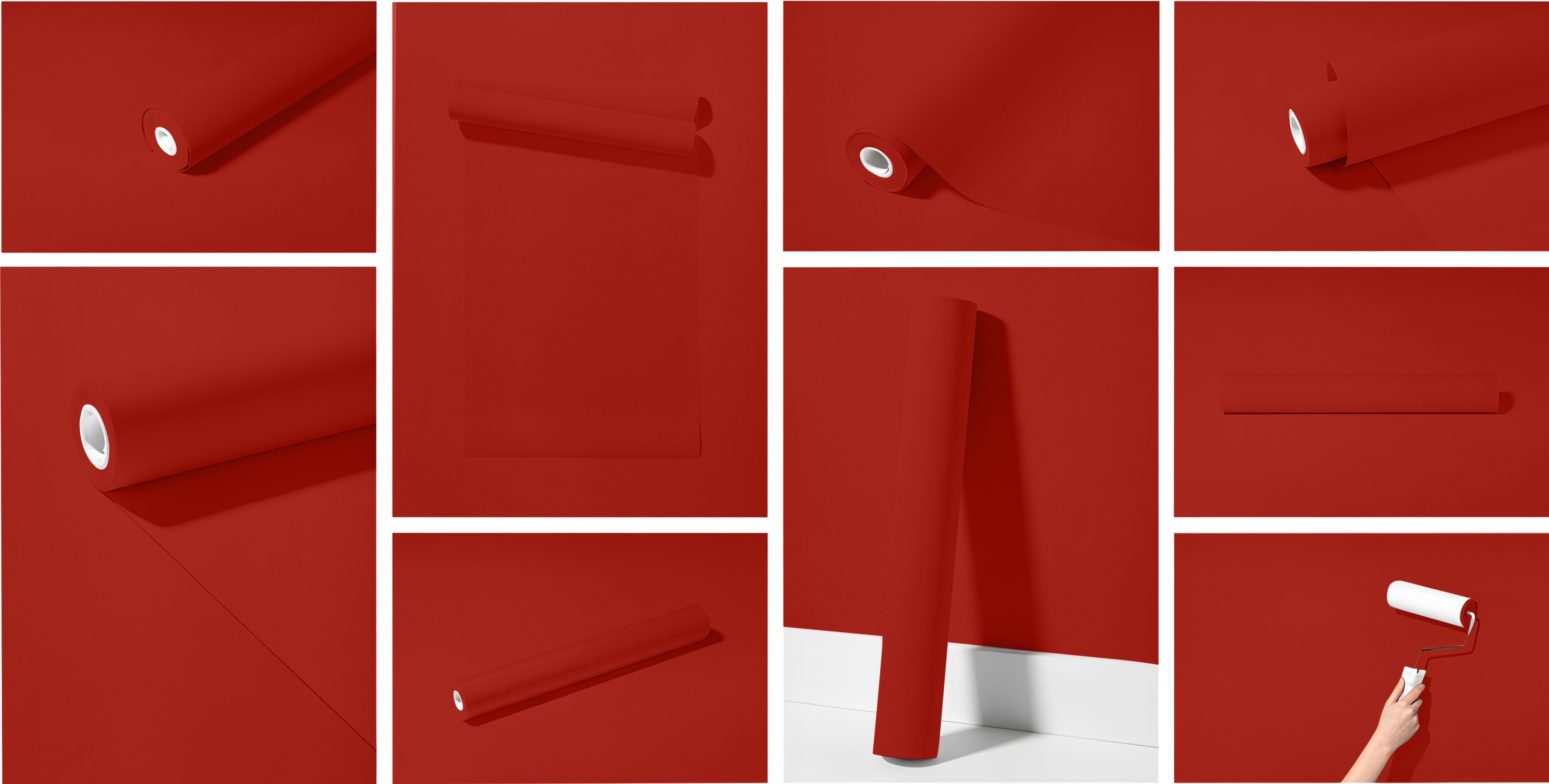 Peel & Stick Removable Re-usable Paint - Color RAL 3000 Flame Red - offRAL™ - RALRAW LLC, USA