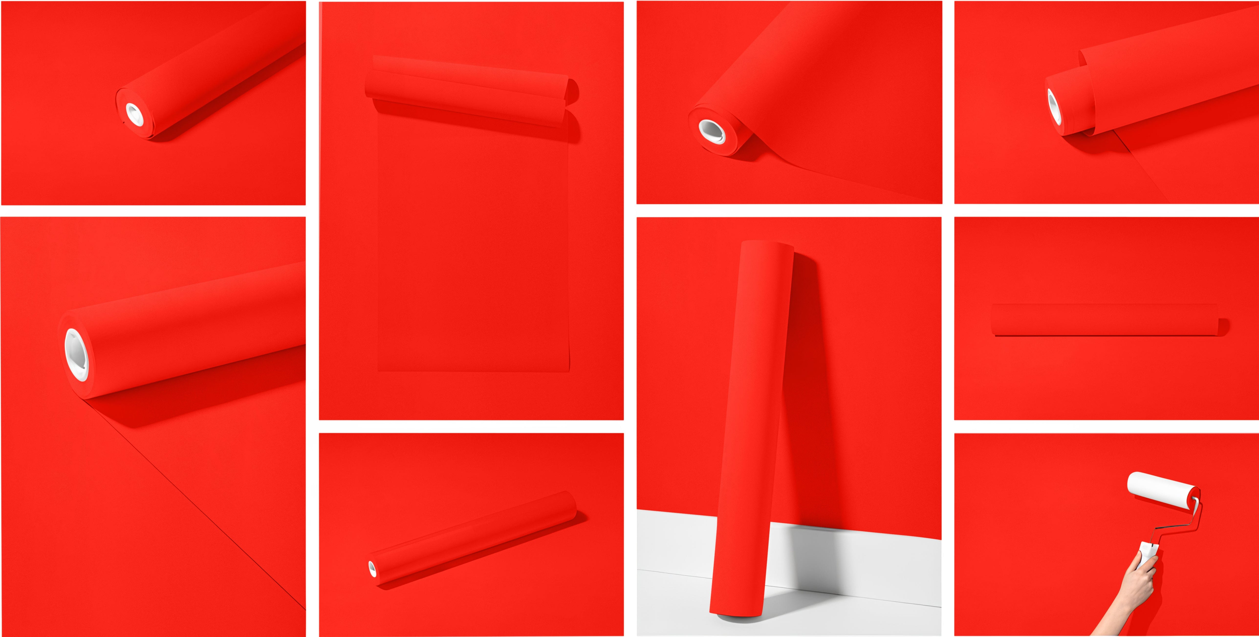 Peel & Stick Removable Re-usable Paint - Color RAL 3024 Luminous Red - offRAL™ - RALRAW LLC, USA