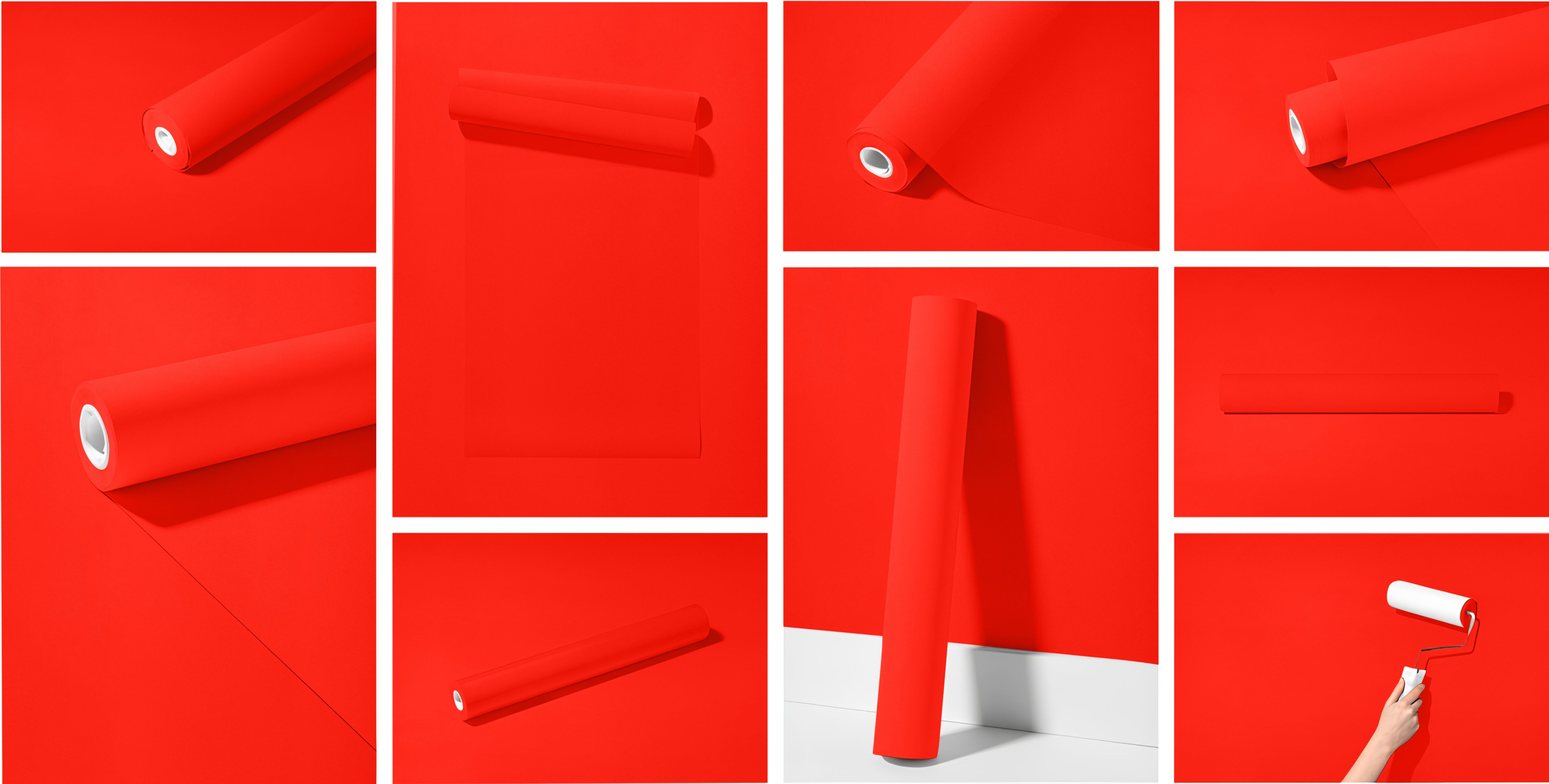 Peel & Stick Removable Re-usable Paint - Color RAL 3026 Luminous Bright Red - offRAL™ - RALRAW LLC, USA