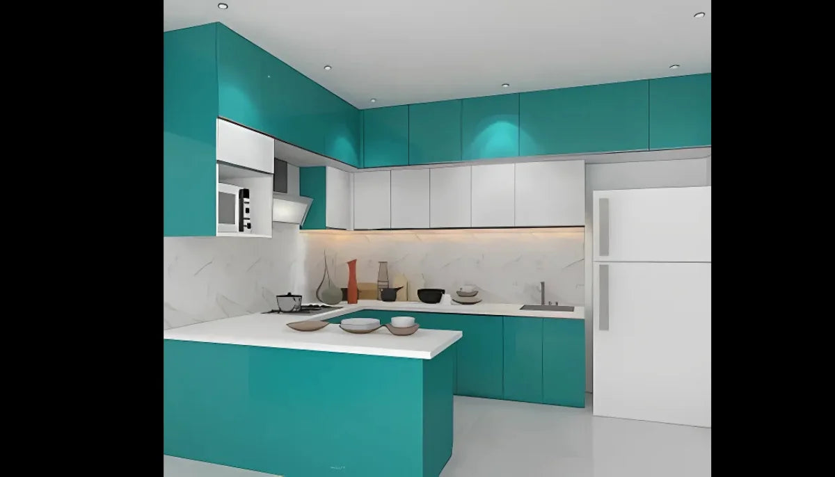 Self Adhesive Wallpaper - RAL 5018 Turquoise Blue - for Kitchen Cabinets & Walls - offRAL™ Paint