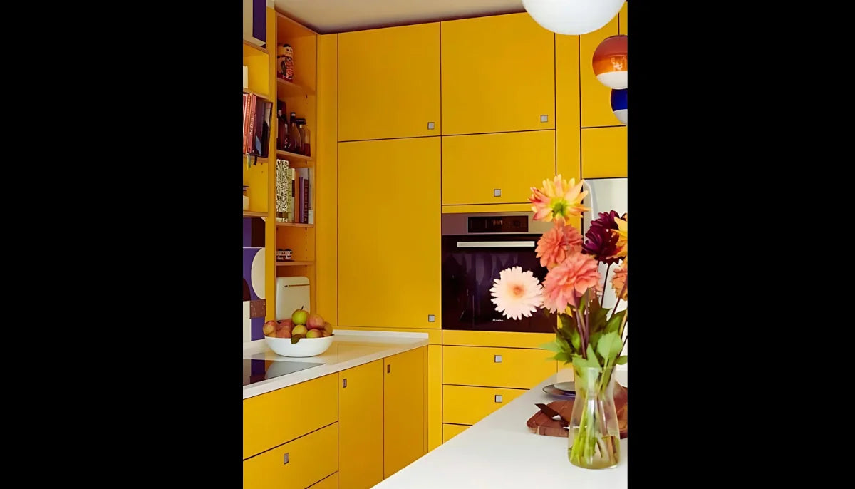 Self Adhesive Wallpaper - RAL 1023 Traffic Yellow - for Kitchen Cabinets & Walls - offRAL™ Paint